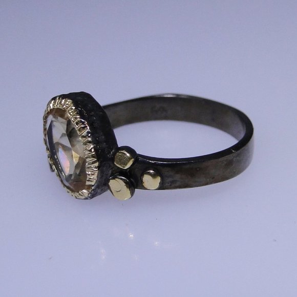 Sterling Silver oxidized ring Citrine Garnet NWOT - Picture 5 of 6